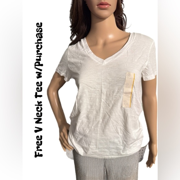 Wild Fable-Mid-Rise Wide Leg Sequined Pants w/ Free White V Neck Tee - Picture 7 of 7